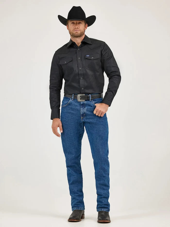 Mens Authentic Black Cowboy Cut® Work Shirt