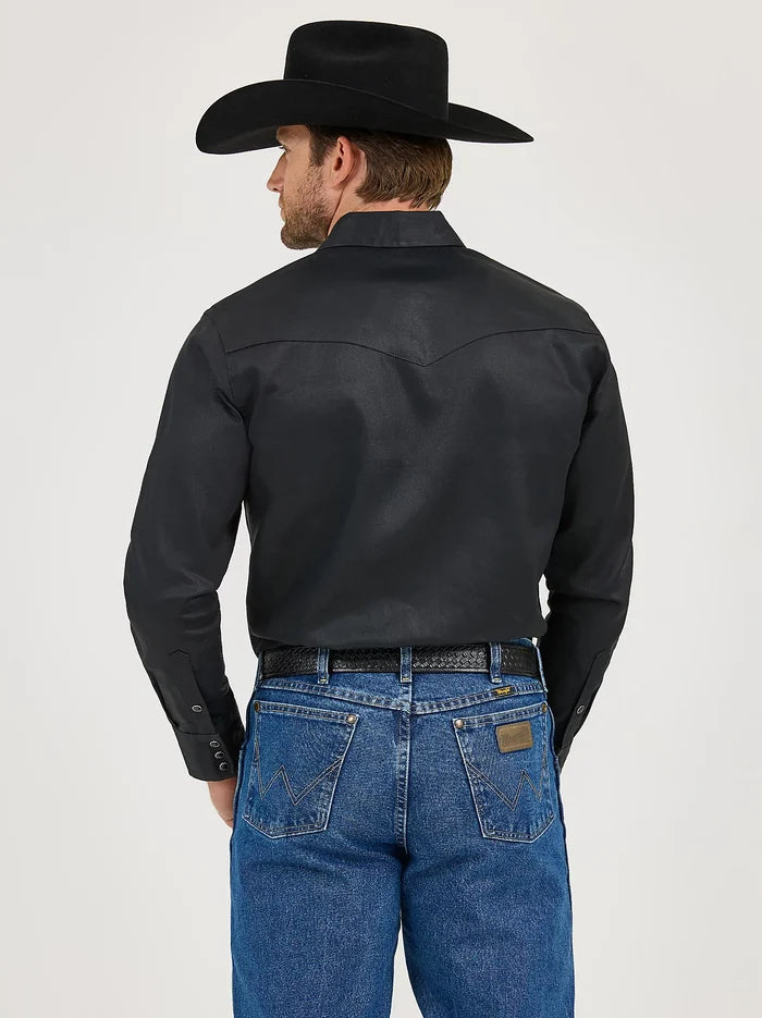 Mens Authentic Black Cowboy Cut® Work Shirt