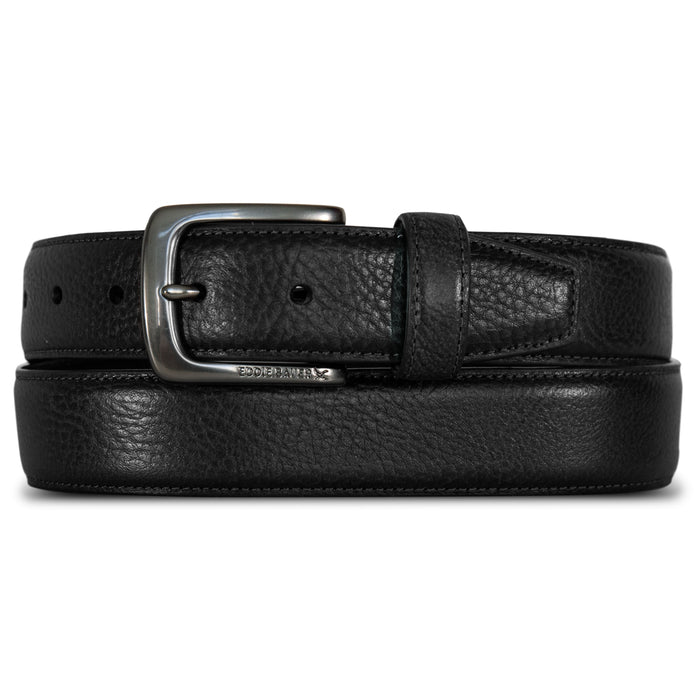 Classic Feather Edge Leather Belt-Black-1