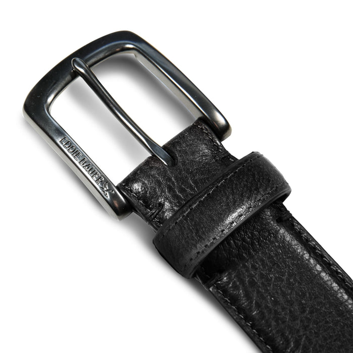 Classic Feather Edge Leather Belt-Black-3