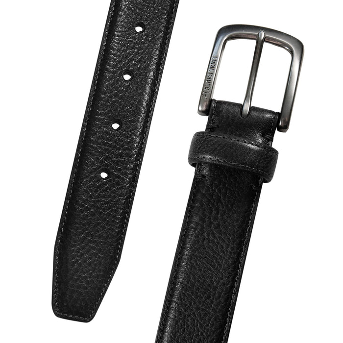 Classic Feather Edge Leather Belt-Black-4