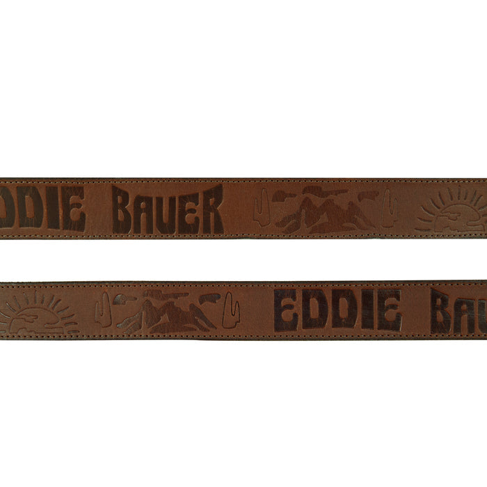 Debossed Eddie Bauer Logo Leather Belt-TAN-2