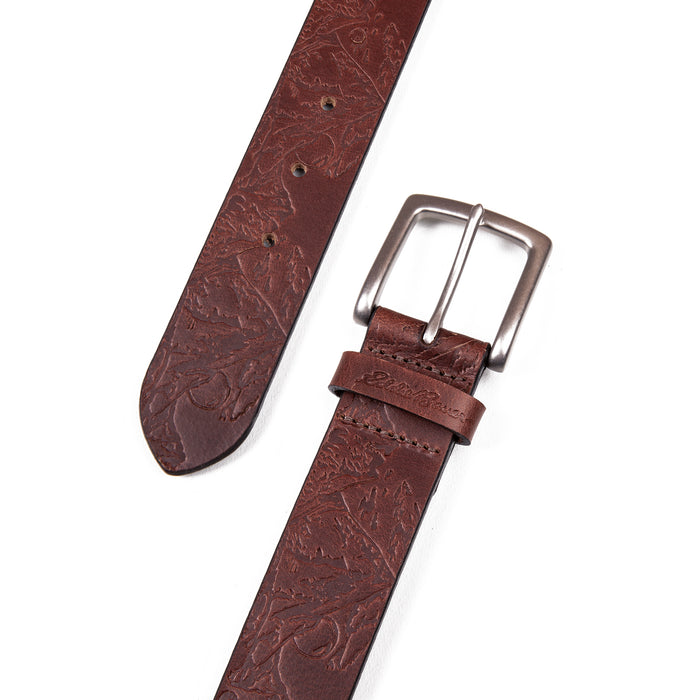 Debossed Live Your Adventure Leather Belt-TAN-8