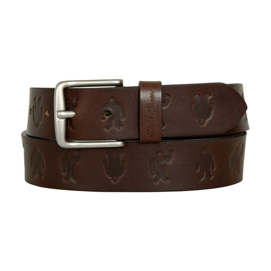 Embossed Sasquatch Harness Leather Belt-Brown-1