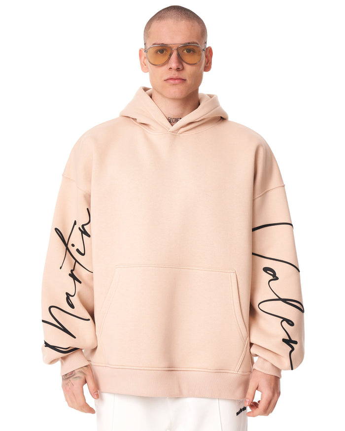 Men's Oversized Hoodie Martin Valen Beige