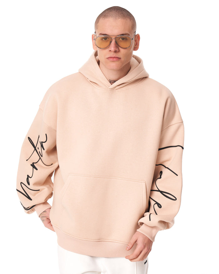 Men's Oversized Hoodie Martin Valen Beige (4)