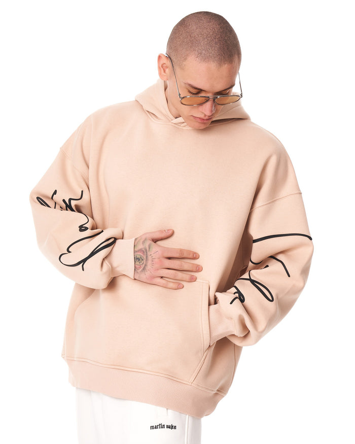 Men's Oversized Hoodie Martin Valen Beige (5)