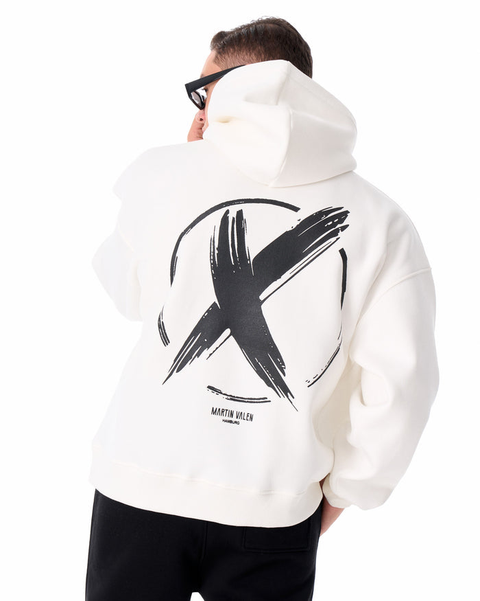 Men's Oversized Hoodie X-Mark White