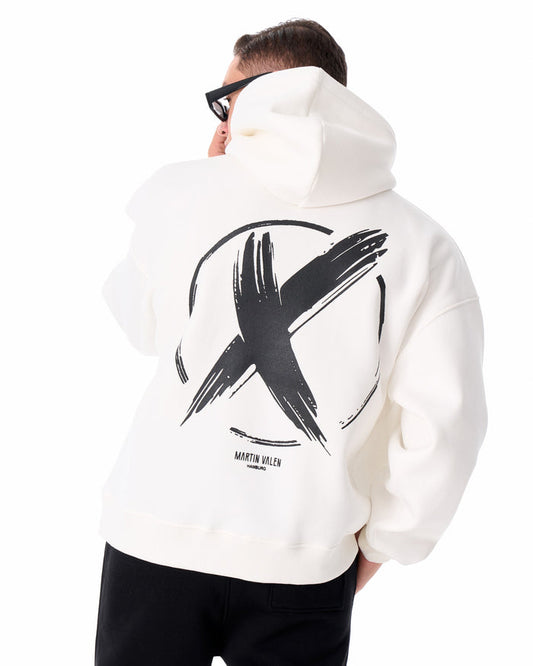 Men's Oversized Hoodie X-Mark White