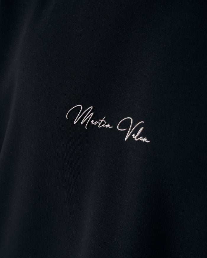 Men's Oversized Signature Detail Black Cordless Hoodie (6)