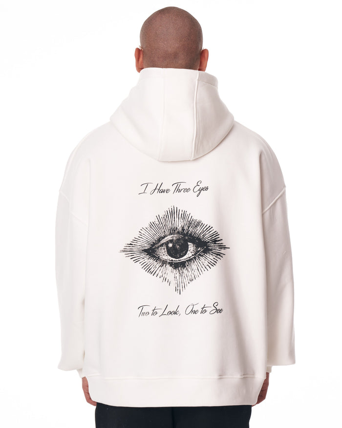 Men's Third Eye Oversized Custom White Hoodie (2)
