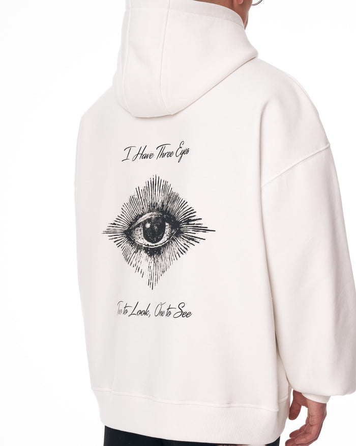 Men's Third Eye Oversized Custom White Hoodie (3)