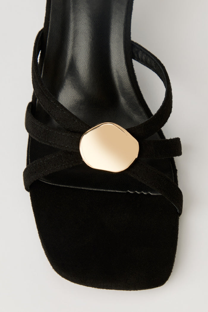 Metal Detail Strappy Kitten Heel