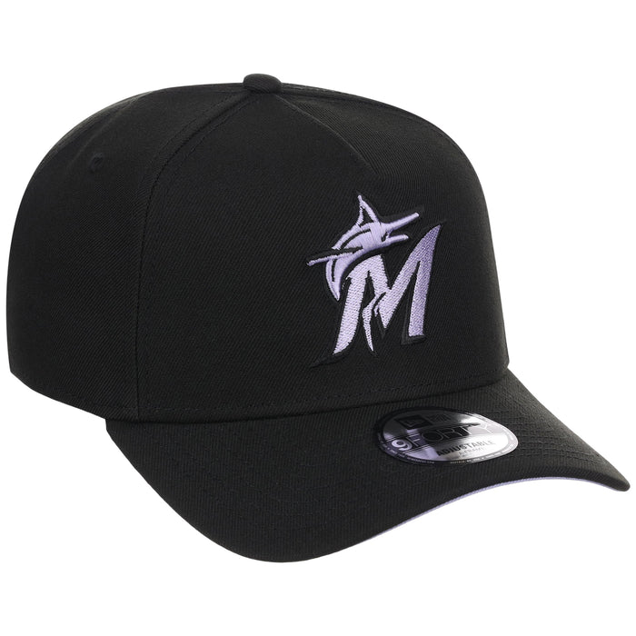 Miami Marlins MLB Black x Lavender FASHION CORE New Era 9FORTY A-Frame