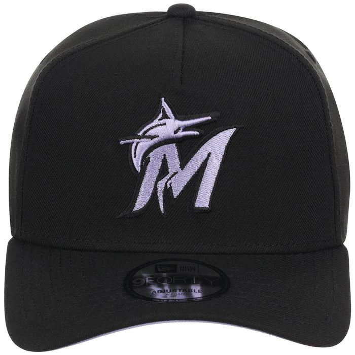 Miami Marlins MLB Black x Lavender FASHION CORE New Era 9FORTY A-Frame