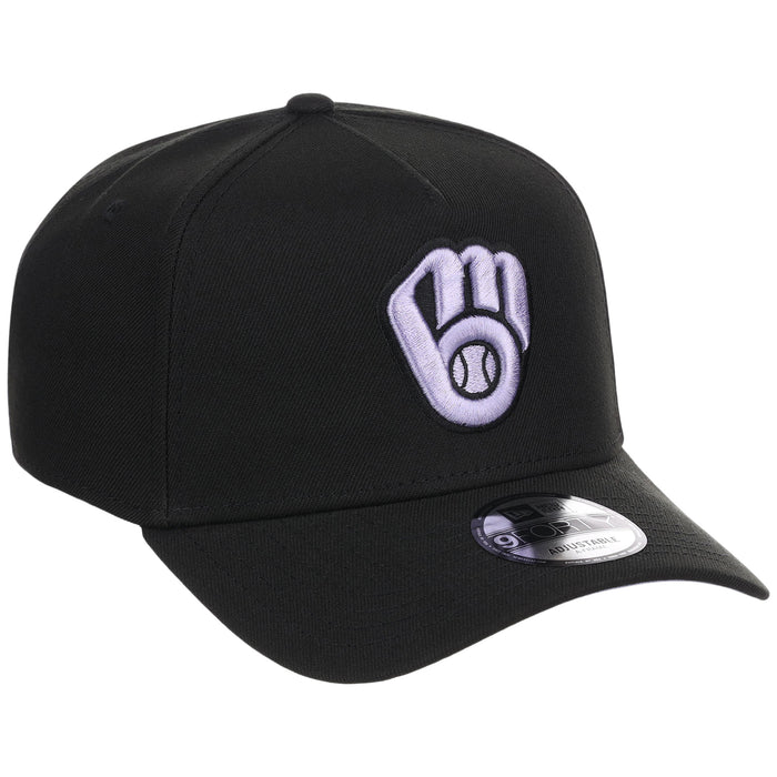 Milwaukee Brewers MLB Black x Lavender FASHION CORE New Era 9FORTY A-Frame