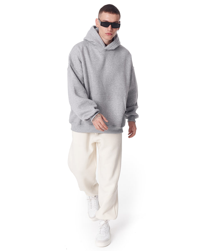 Minimalist Sleeve Printed Gray Oversized Hoodie (5)