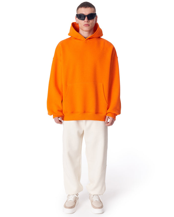 Minimalist Sleeve Printed Orange Oversized Hoodie (8)