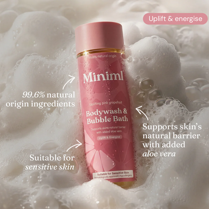 Miniml Body Wash & Bubble Bath Uplifting Pink Grapefruit 400ml