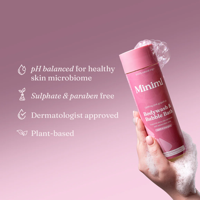 Miniml Body Wash & Bubble Bath Uplifting Pink Grapefruit 400ml