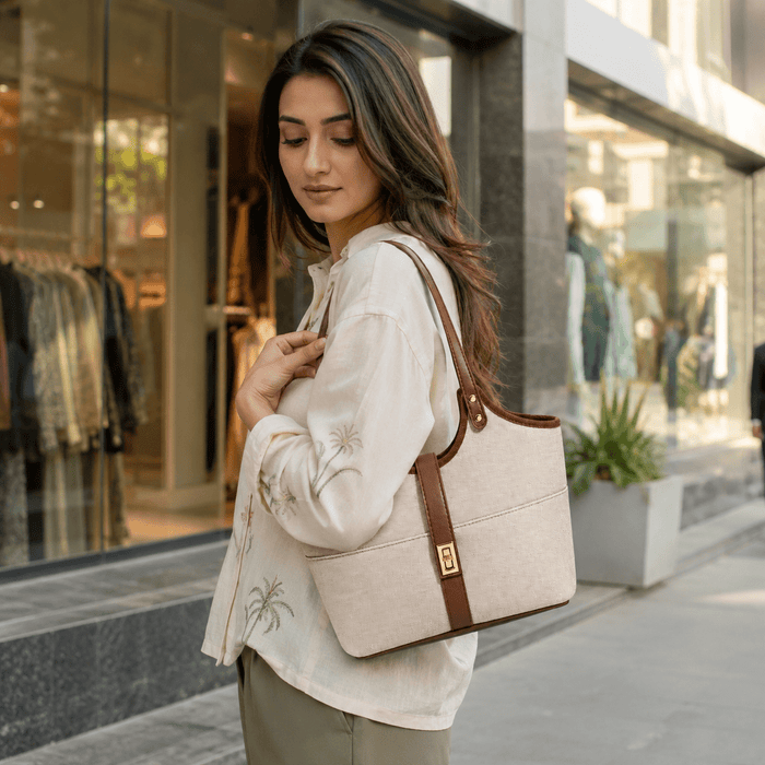 Mira Bag Beige & Brown - astorebags.pk