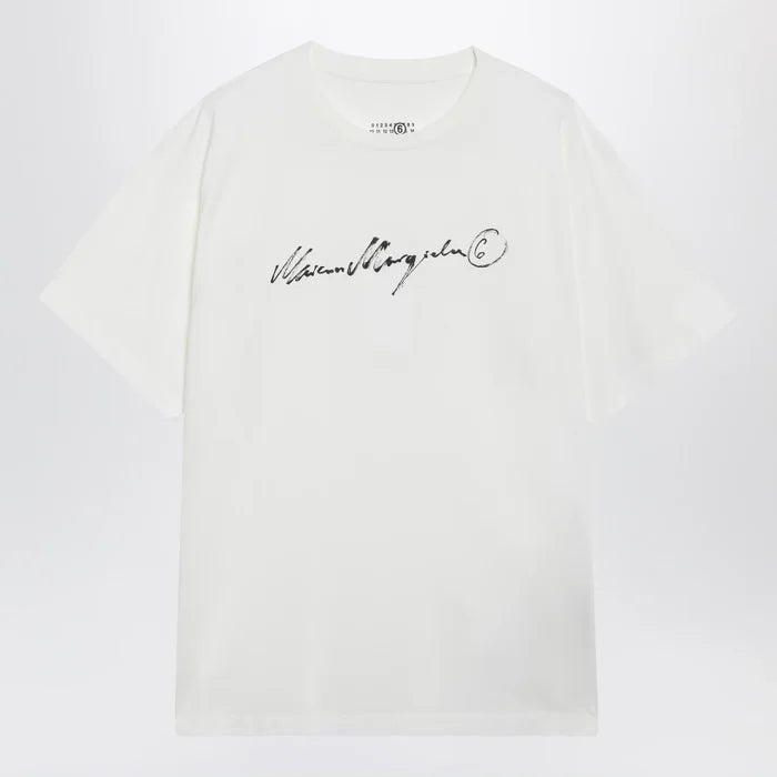 MM6 Maison Margiela - White T-shirt with logo print Brand T-Shirt