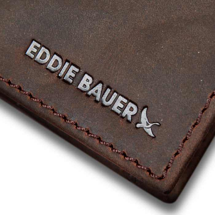 Money Clip Bifold Leather Wallet With Embossed Sasquatch-Tan-3