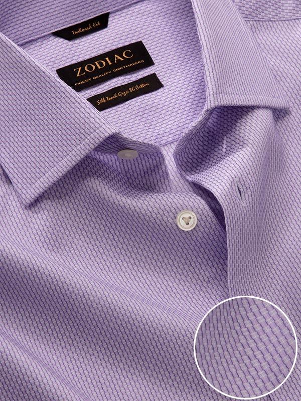 Montefalco Lilac Solid Full Sleeve Single Cuff Tailored Fit Classic  Formal Silk Touch Egyptian Giza Cotton Shirt