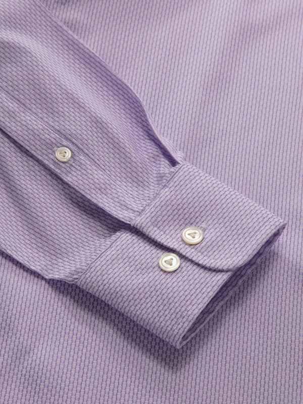 Montefalco Lilac Solid Full Sleeve Single Cuff Tailored Fit Classic  Formal Silk Touch Egyptian Giza Cotton Shirt