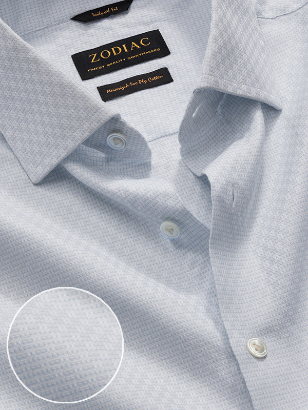 Monteverdi Sky Solid Full Sleeve Double Cuff Tailored Fit Classic Formal Two Ply Mercerized Cotton Shirt