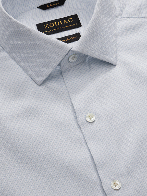 Monteverdi Sky Solid Full Sleeve Double Cuff Tailored Fit Classic Formal Two Ply Mercerized Cotton Shirt