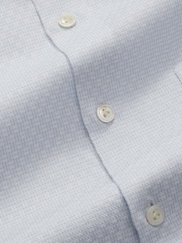Monteverdi Sky Solid Full Sleeve Double Cuff Tailored Fit Classic Formal Two Ply Mercerized Cotton Shirt