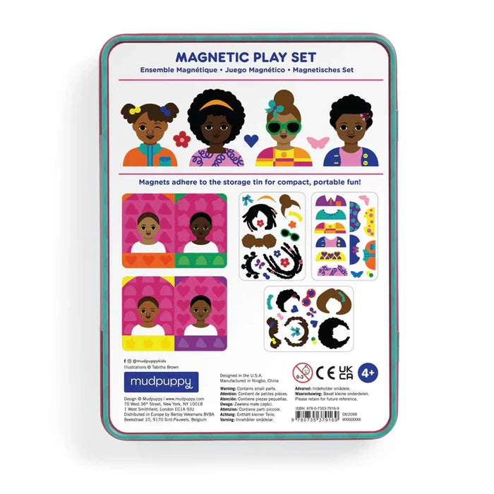 Mudpuppy Magnetic Play Set Tin: My Hair, My Crown