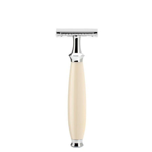 Muhle Purist Safety Razor High-Grade Resin,  Precious Resin Ivory, Closed Comb - R57SR