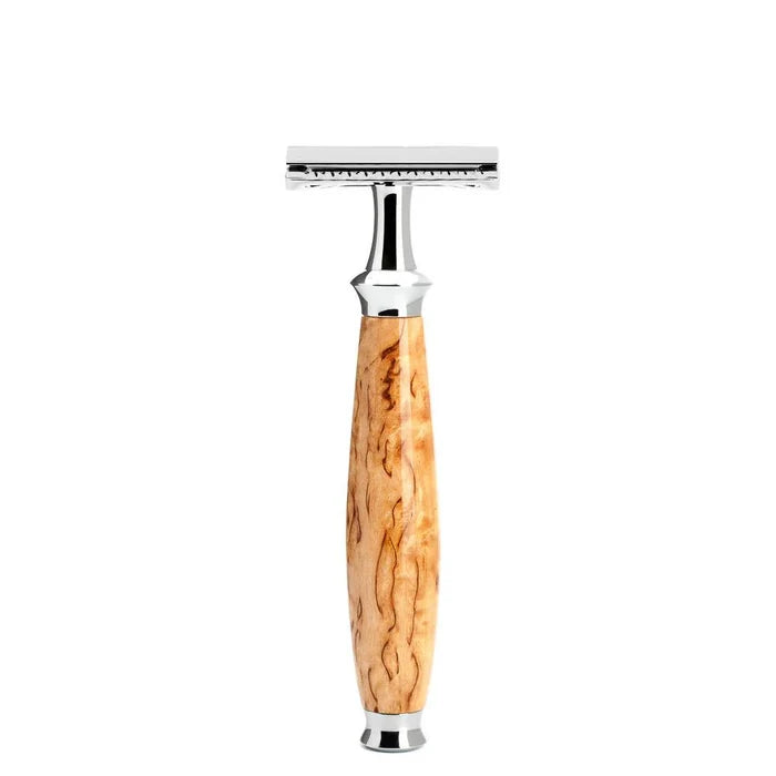 Muhle Purist Safety Razor Karelian Masur Birch Handle, Closed Comb - R55SR