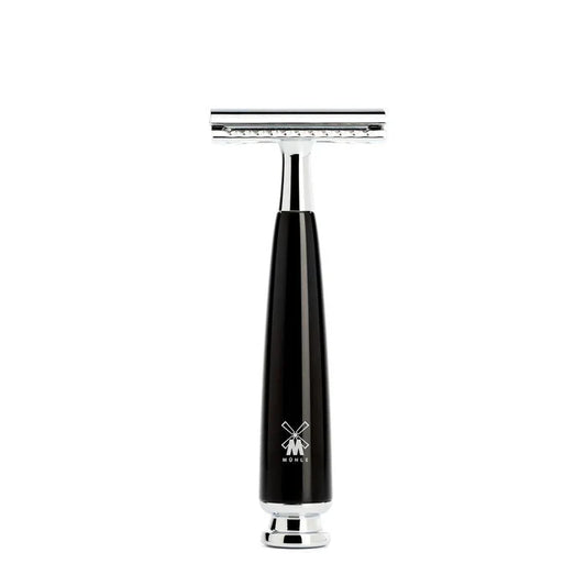 Muhle Rytmo Safety Razor High-Grade Resin, Black Handle, Closed Comb - R226SR