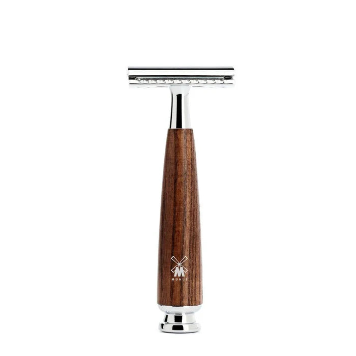 Muhle Rytmo Safety Razor Steamed Ash Wood Handle, Closed Comb - R220SR