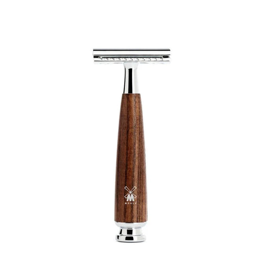 Muhle Rytmo Safety Razor Steamed Ash Wood Handle, Closed Comb - R220SR