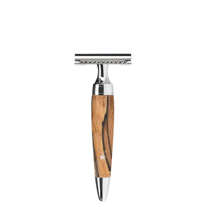 Muhle Stylo Safety Razor Spalted Beech Wood Handle, Closed Comb - R72SR