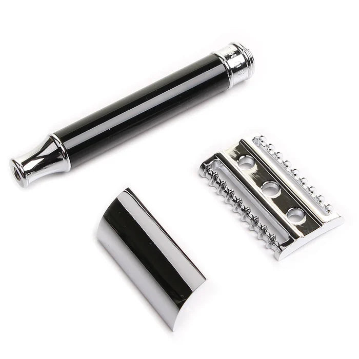 Muhle Traditional Open Comb Double Edge Safety Razor Black Handle - R101