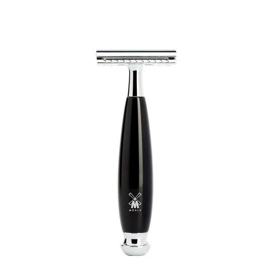 Muhle Vivo Safety Razor High-Grade Resin, Black Handle, Closed Comb - R336SR