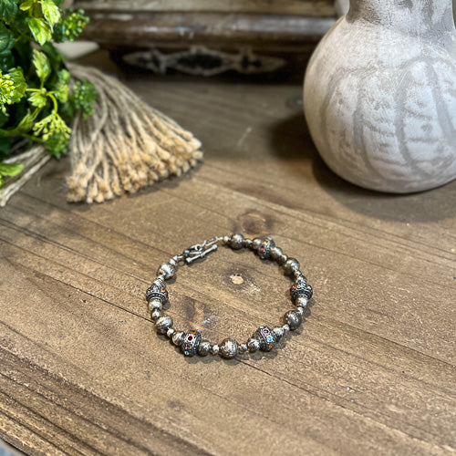 Multi-Colored Bali Disk Bracelet