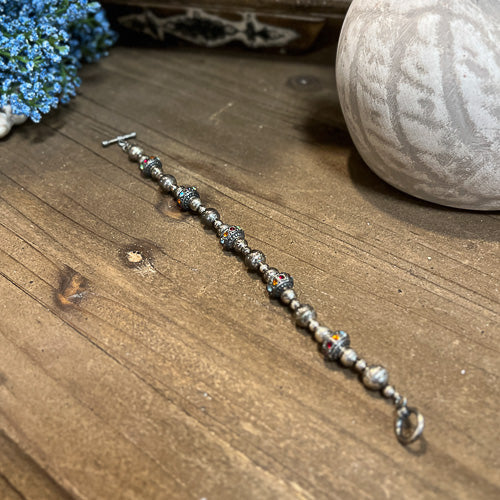 Multi-Colored Bali Disk Bracelet