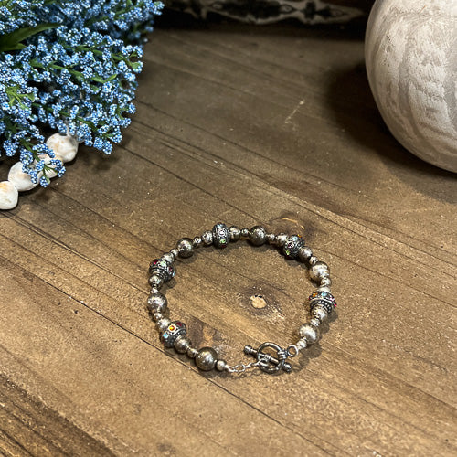 Multi-Colored Bali Disk Bracelet