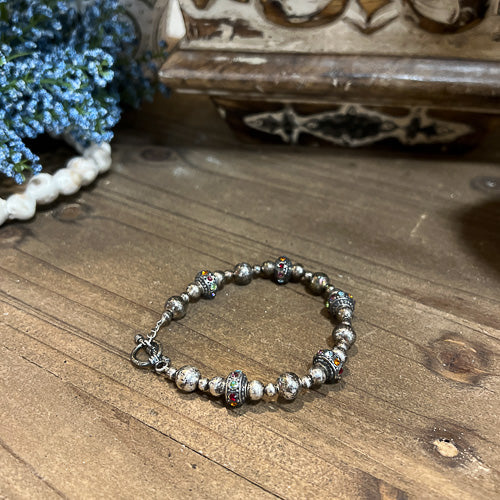 Multi-Colored Bali Disk Bracelet