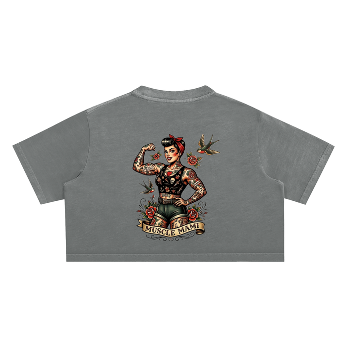Muscle Mami Snow Washed Crop Top