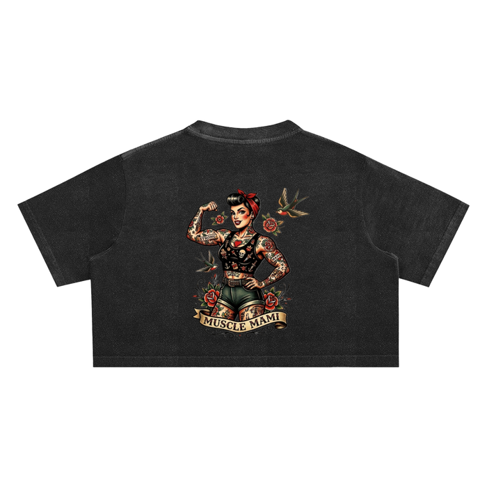 Muscle Mami Snow Washed Crop Top
