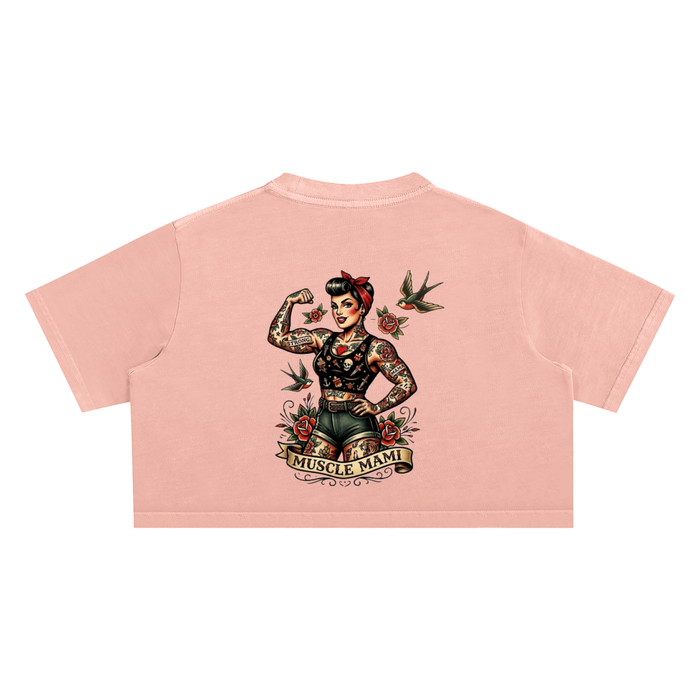 Muscle Mami Snow Washed Crop Top