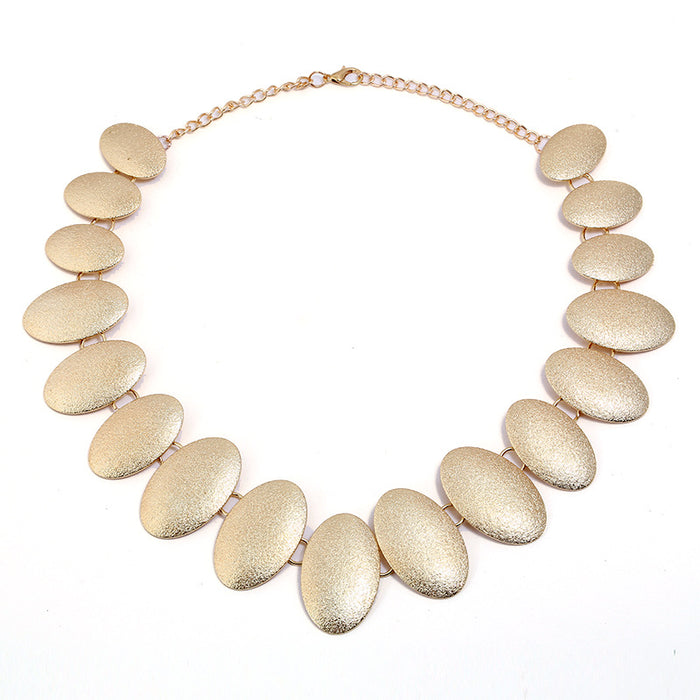N2054 - Retro Oval Necklace