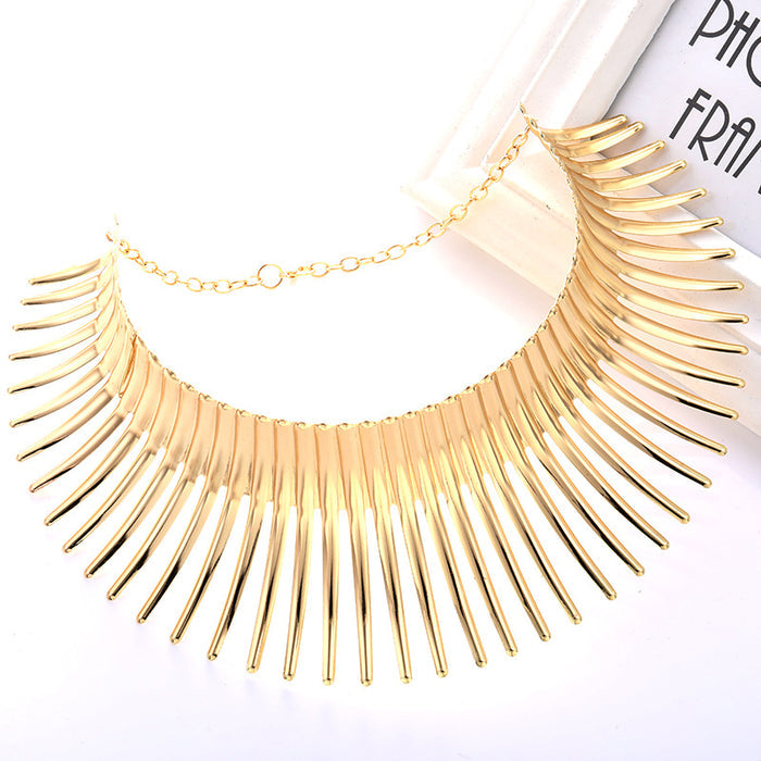 N2498 - Metal Texture Necklace